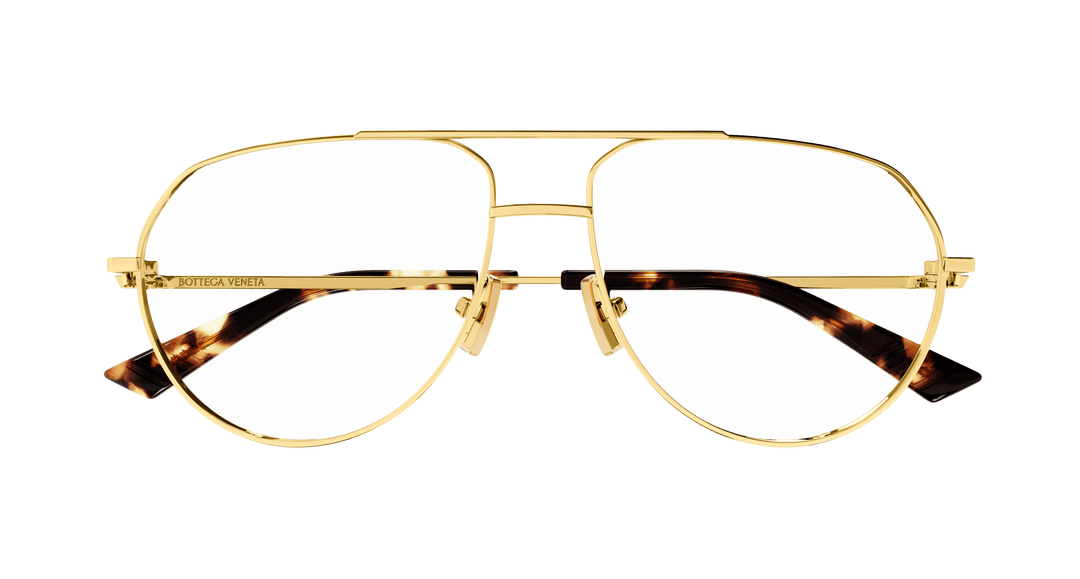 Bottega Veneta BV1302O Gold Metal Pilot Frames – Designer Daydream