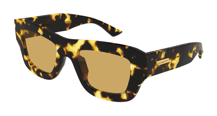 Bottega Veneta BV1357S Thick Rim Sunglasses in Spotted Nicotine