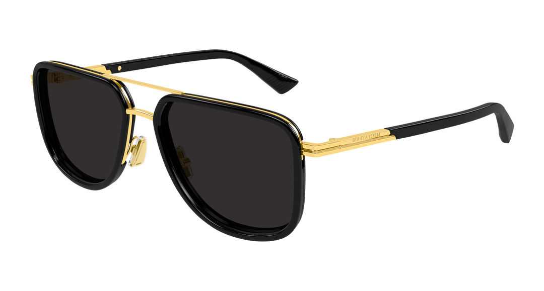 Bottega Veneta BV1463S Squared Aviator Sunglasses in Black