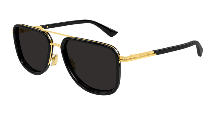 Bottega Veneta BV1463S Squared Aviator Sunglasses in Black