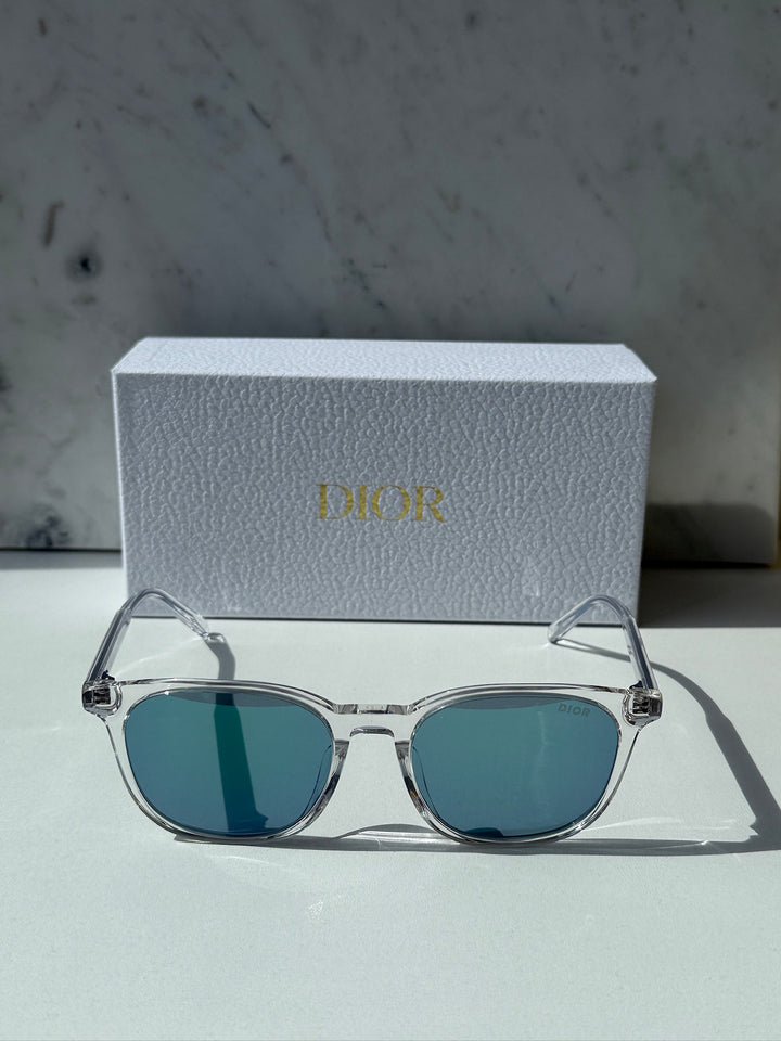 Dior Indior S1I Square Sunglasses in Clear Blue Mirror