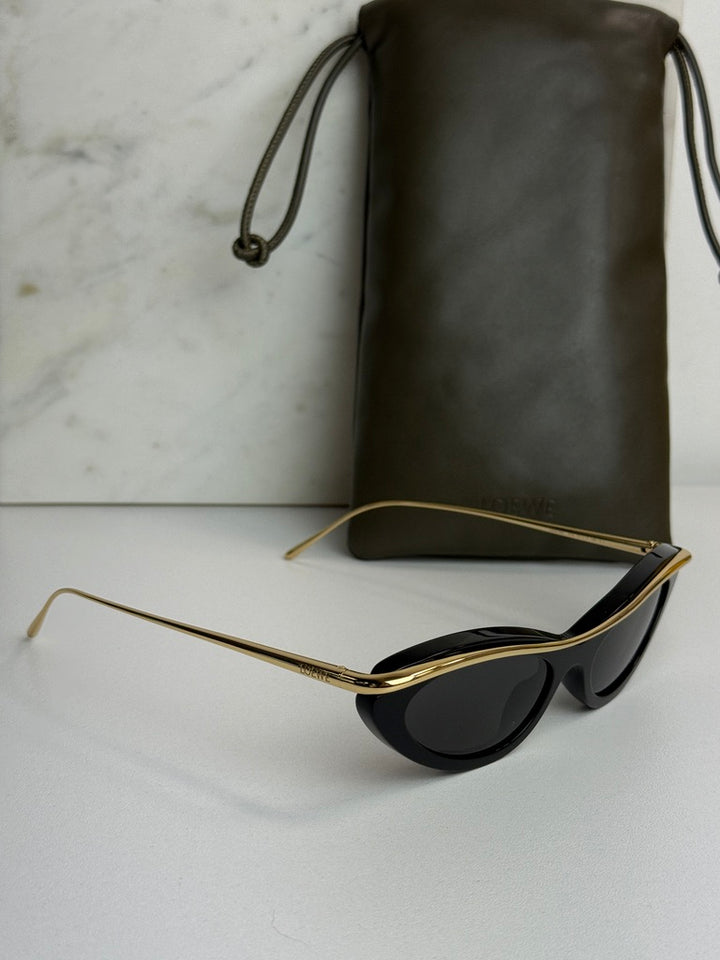 Loewe LW40166I Signature Cat Eye Sunglasses in Black