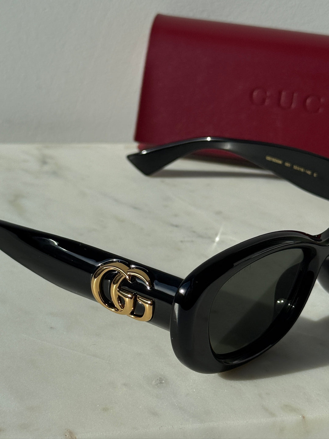 Gucci GG1829SK Oval Marmont Sunglasses in Black
