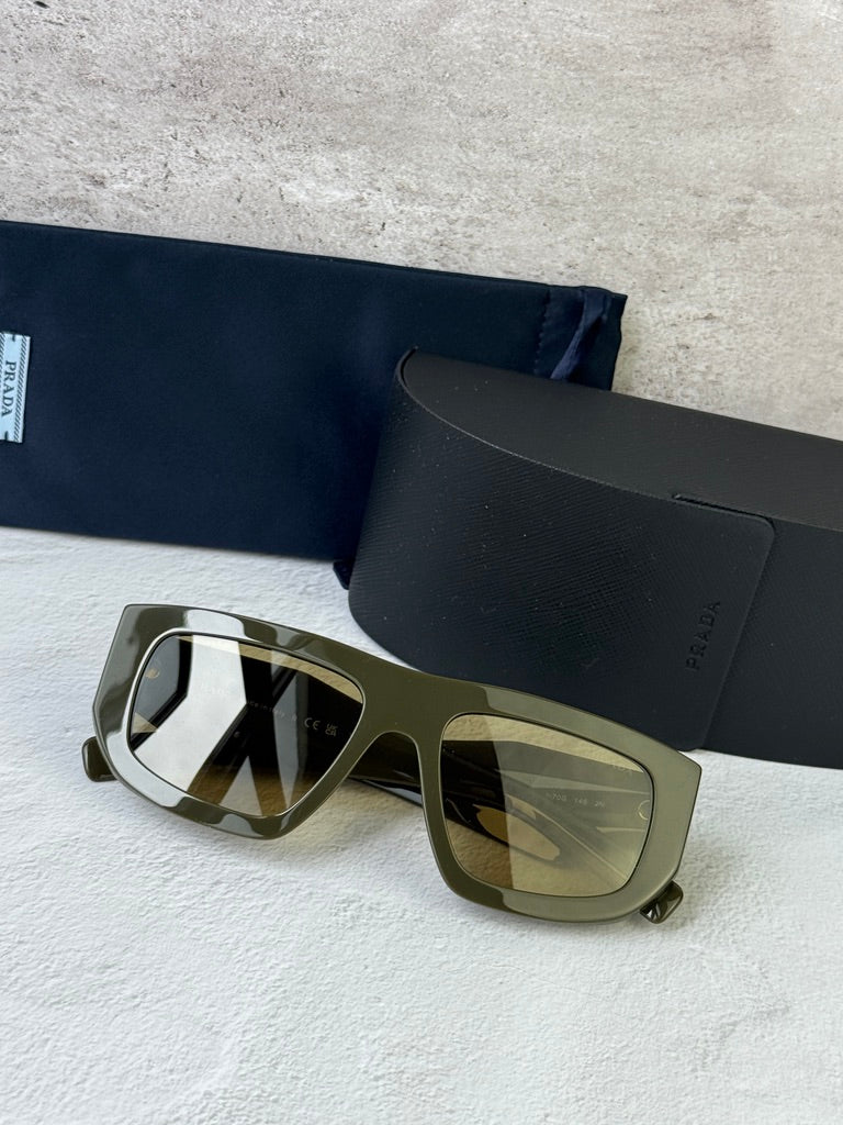 Prada PR D04SU Aviator Sunglasses in Green