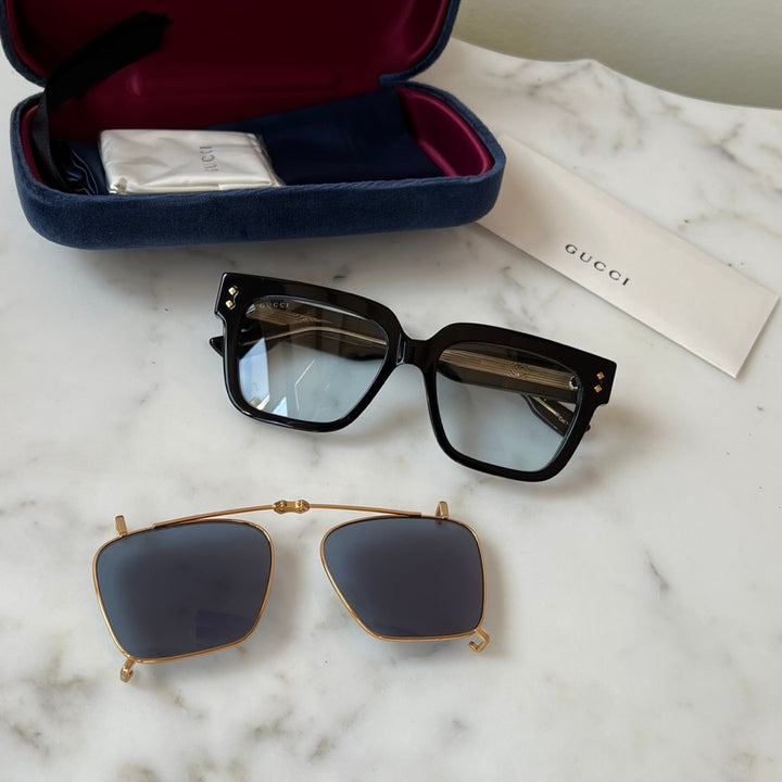 Gucci GG1084S Black Clip On Sunglasses