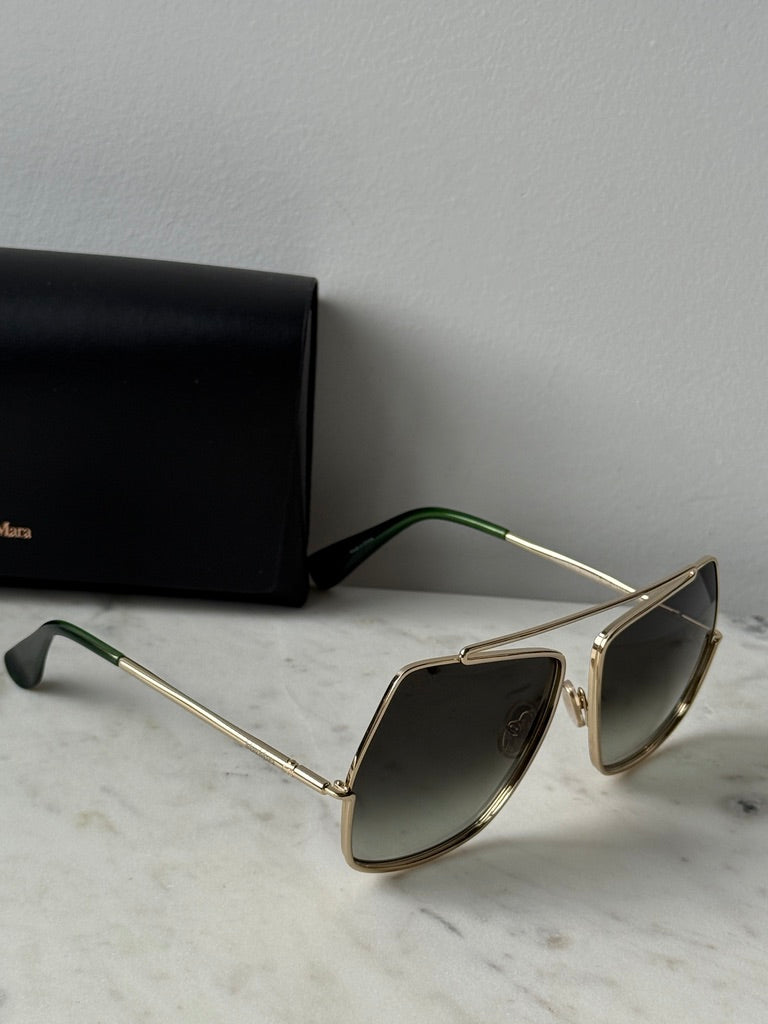 Max Mara MM0102 Sunglasses in Gold Green