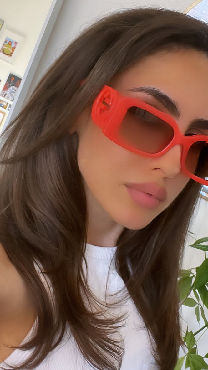 Gucci GG1325S Slim Sunglasses in Red