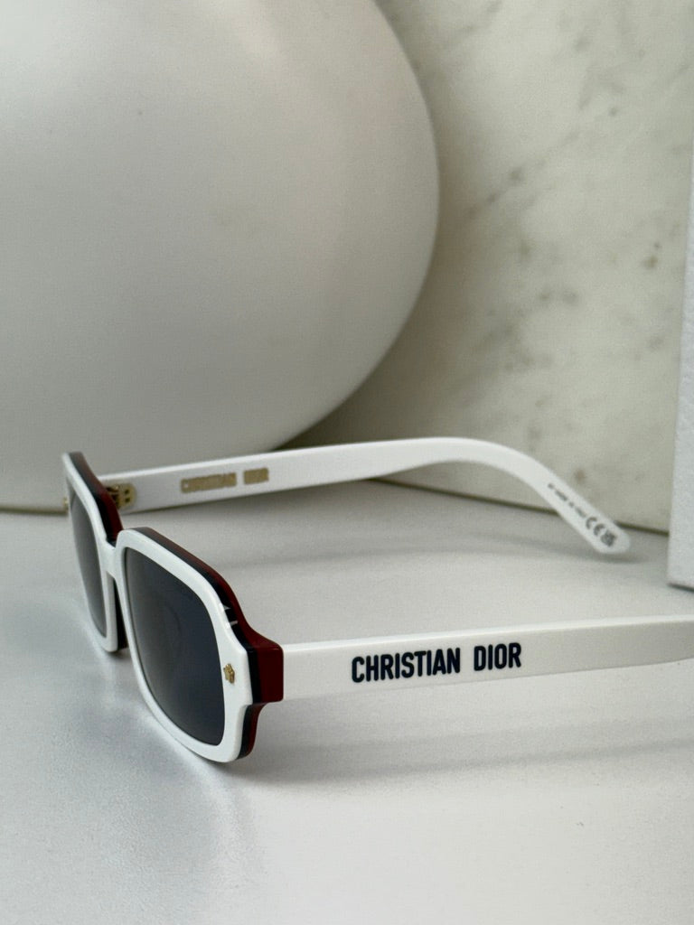 Dior Pacific S3I Rectangular Sunglasses in White