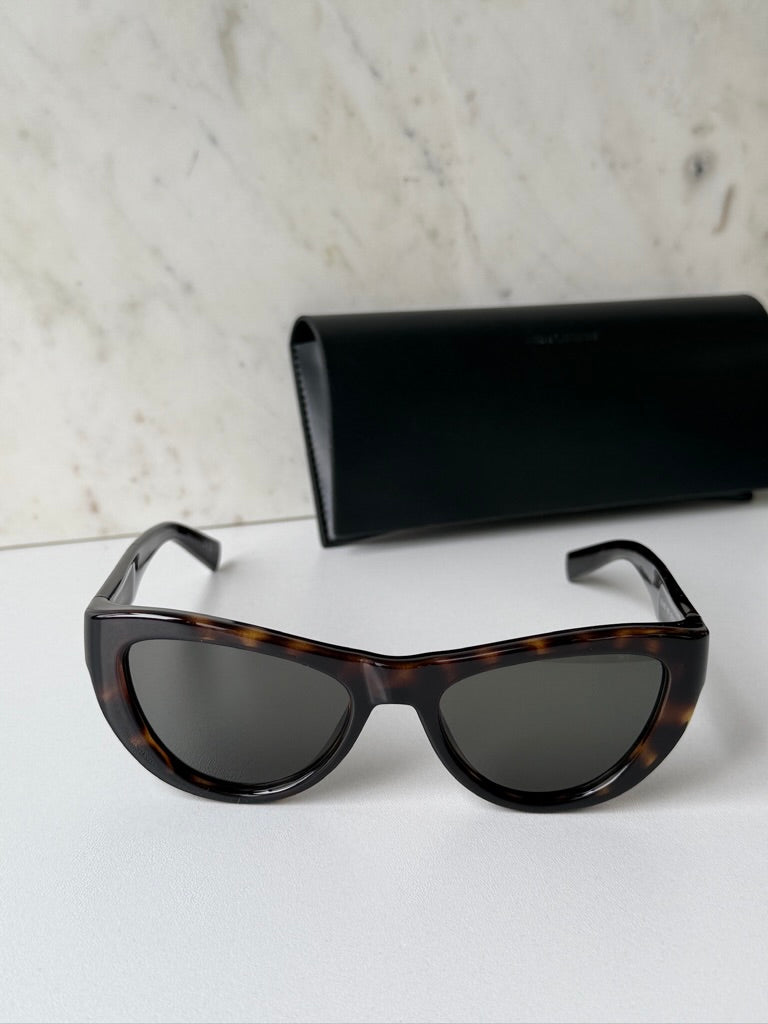 Saint Laurent SL676 Cat Eye Sunglasses in Havana Brown