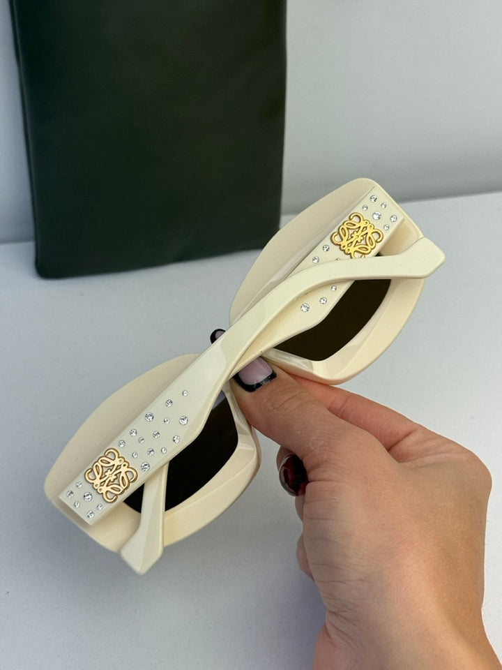 Loewe LW4114IS Anagram Sunglasses in Ivory Crystal