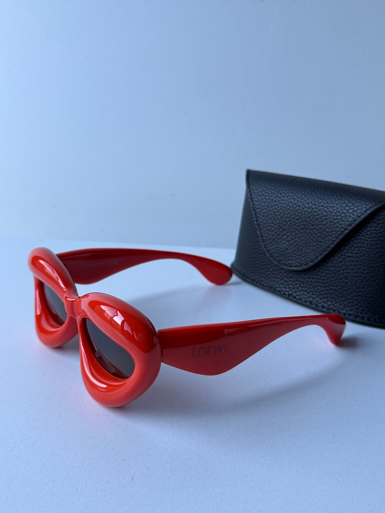 Loewe LW40097I Inflated Cat Eye Sunglasses in Orange