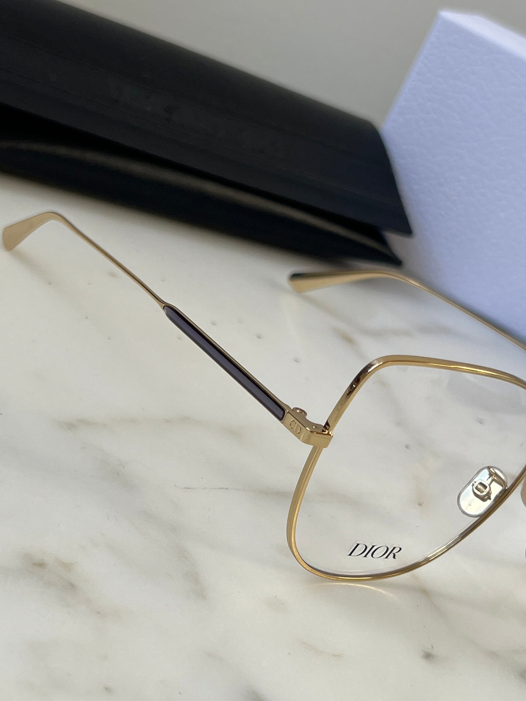 Dior gold frame glasses best sale