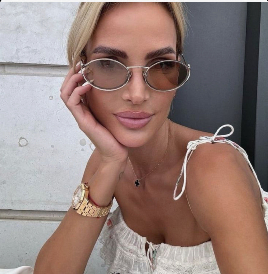 MIUMIU サングラス ベージュラインストーン54-15 7BJ-2N1 Miu Miu MU52YS Pink Mirror Metal Sunglasses | Designer Daydream