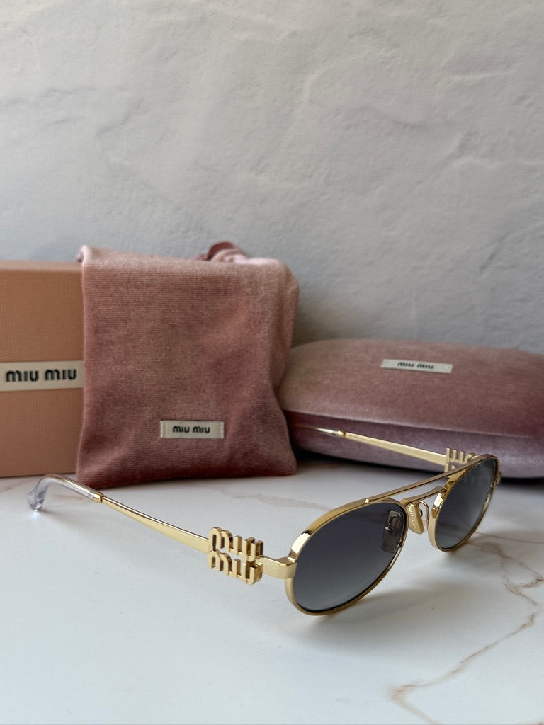 Miu Miu MU54ZS Sunglasses in Antique Gold Grey