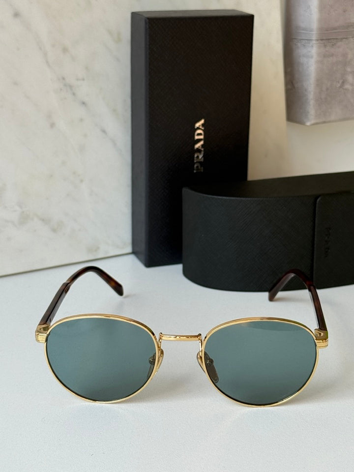 Prada PR B51S Sunglasses in Gold Tinted Blue