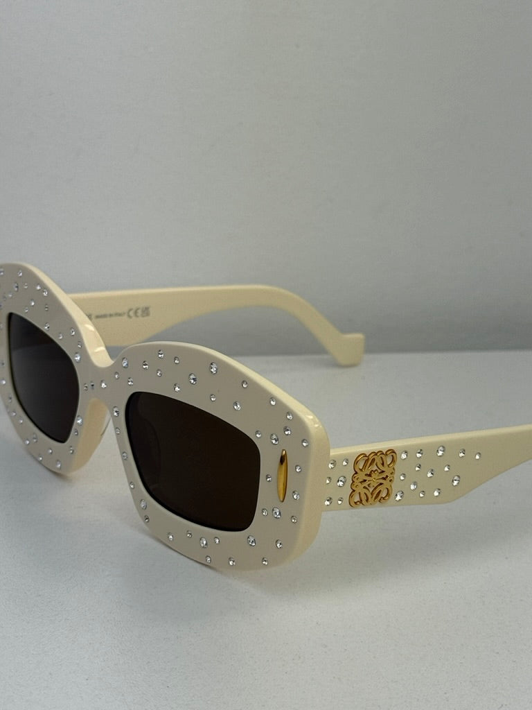 Loewe LW4114IS Anagram Sunglasses in Ivory Crystal