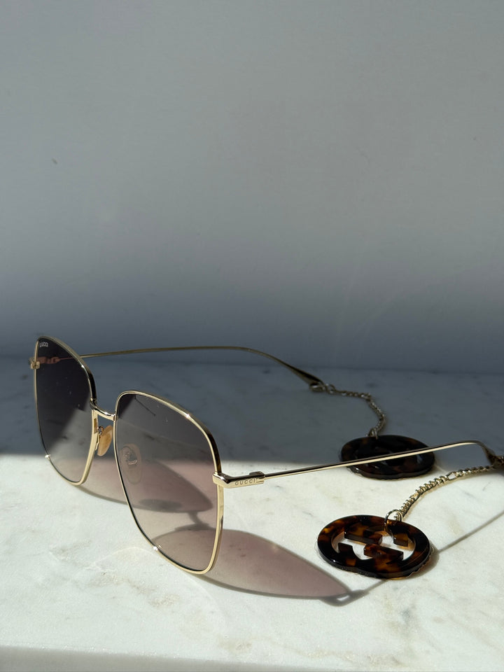 Gucci GG1031S Earring Oversized Square Sunglasses