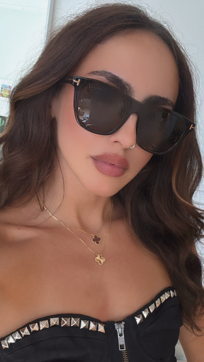 Tom Ford FT5895-B Clip On Sunglasses in Black