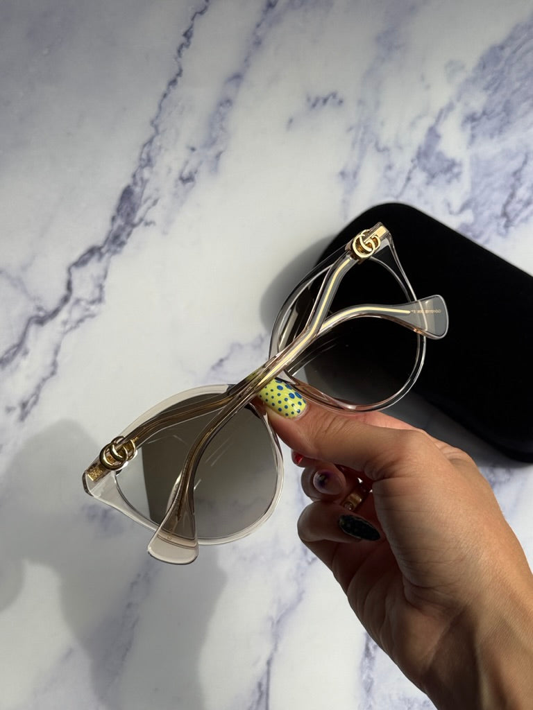 Gucci GG1011S Cat Eye Sunglasses in Clear