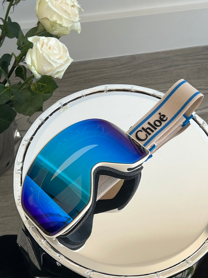 Chloe CH0072S Ski Mask in Ivory Blue Lens