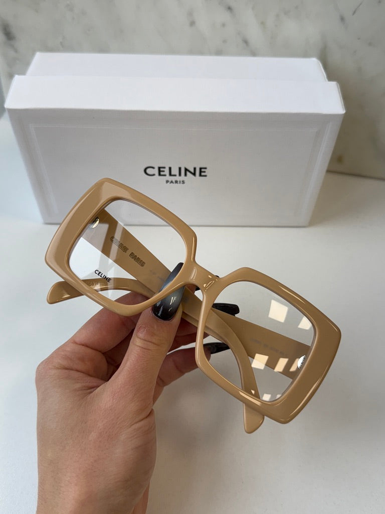 Celine CL50121I Triomphe Eyeglasses Frames in Beige