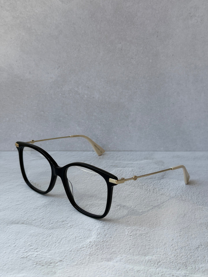 Gucci GG0512O Square Metal Leg Eyeglasses Frames in Black
