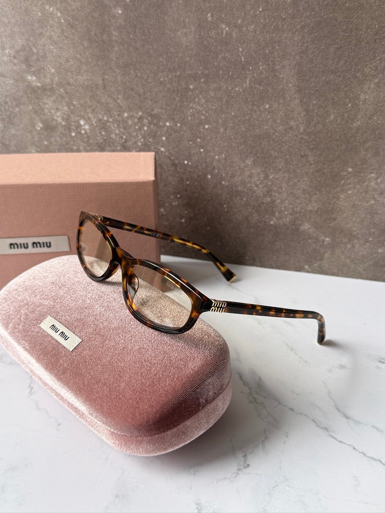 Miu Miu MU A06S Brown Bluelight Lens Sunglasses