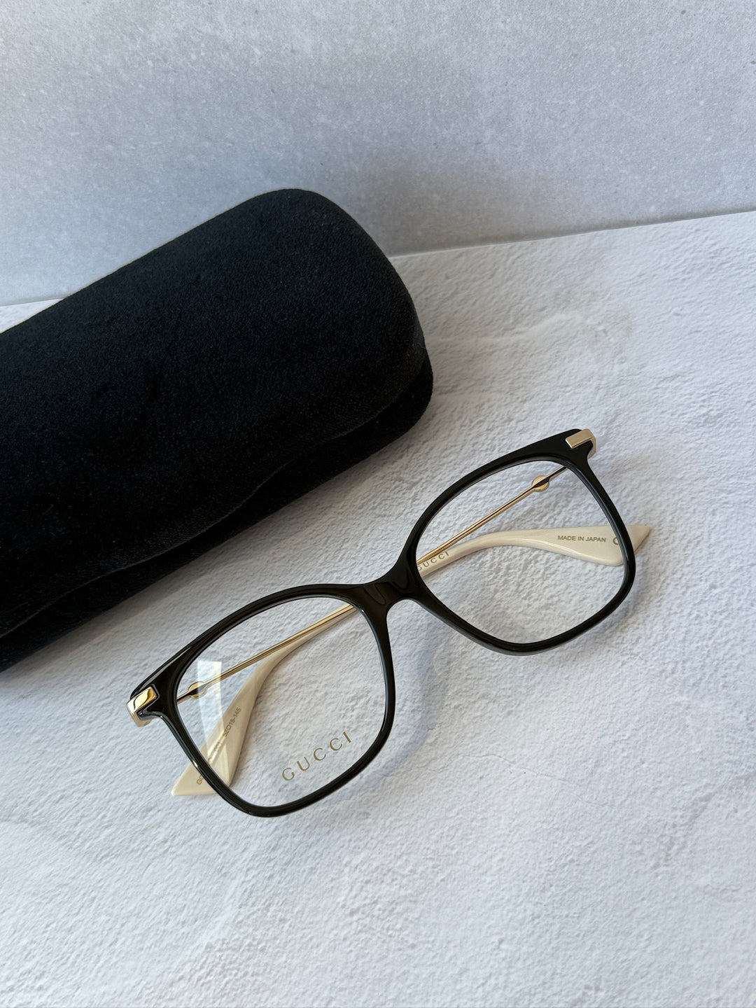 Gucci GG0512O Square Metal Leg Eyeglasses Frames in Black