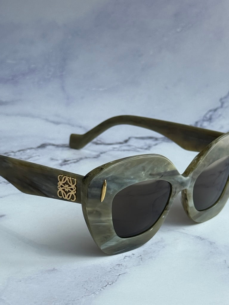 Loewe LW40127I Anagram Sunglasses in Havana Green