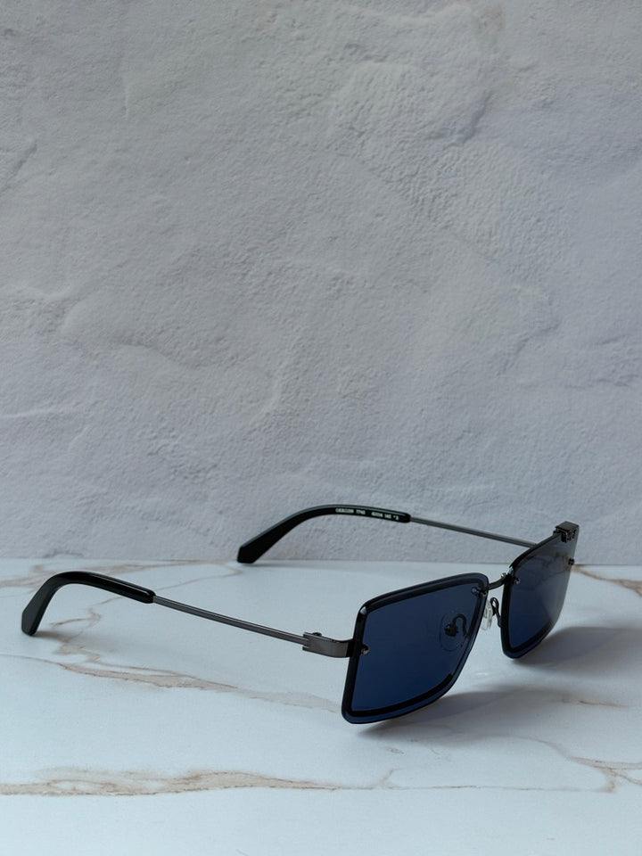 Off White Tampa Square Rimless Sunglasses in Dark Blue