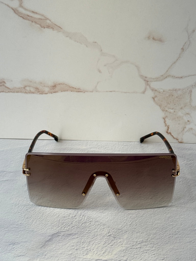 Carrera 1075/S Oversized Mask Sunglasses in Brown