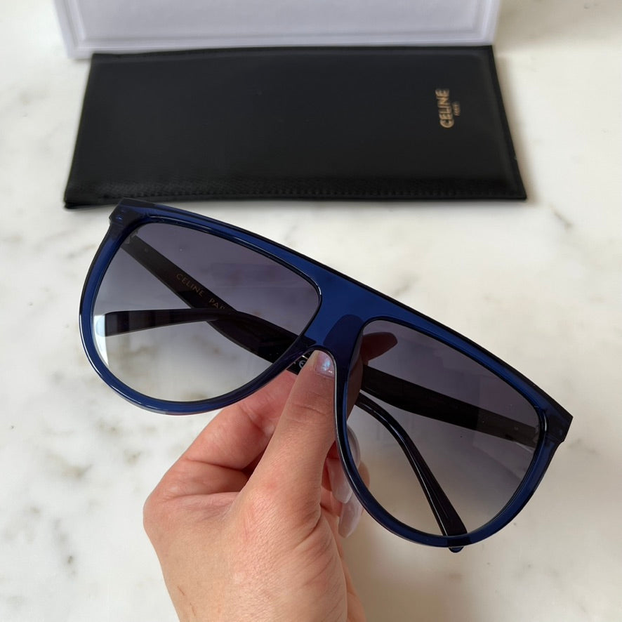 mønster opladning Pickering Celine CL4006IN Thin Shadow Sunglasses in Blue – Designer Daydream