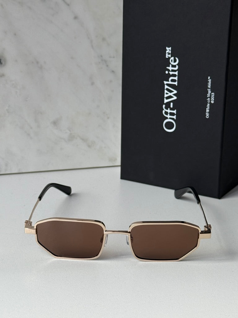 Off White Loa Sunglasses in Gold Brown