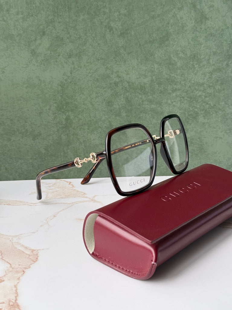 Gucci GG0890O Horsebit Oversized Frames in Havana Brown
