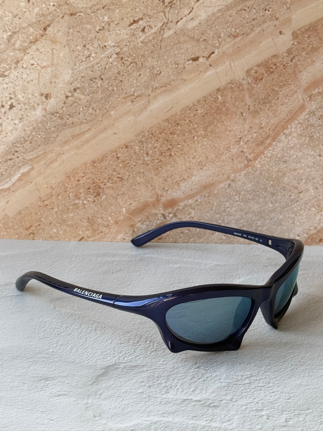 Balenciaga BB0229S Bat Sunglasses in Blue Mirror