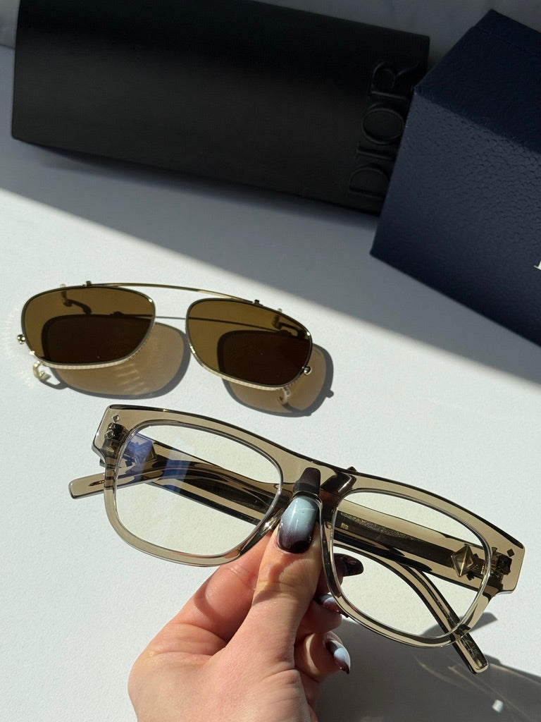 Dior CDDiamondO S10I Clip On Frames in Transparent Brown