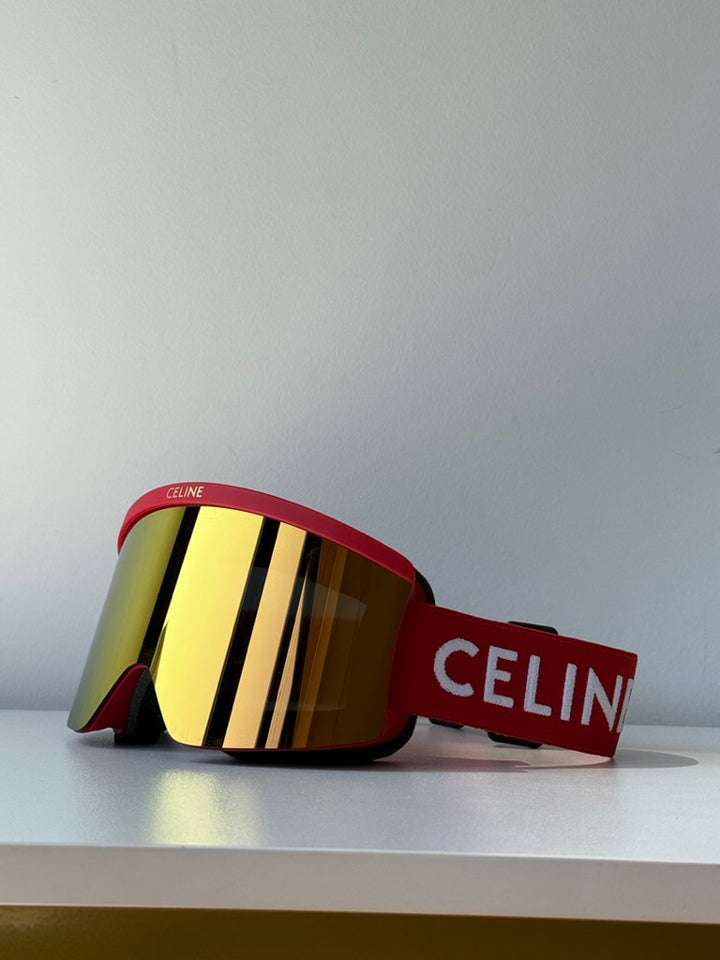 Celine CL40302U Gold Red Mirror Ski Mask