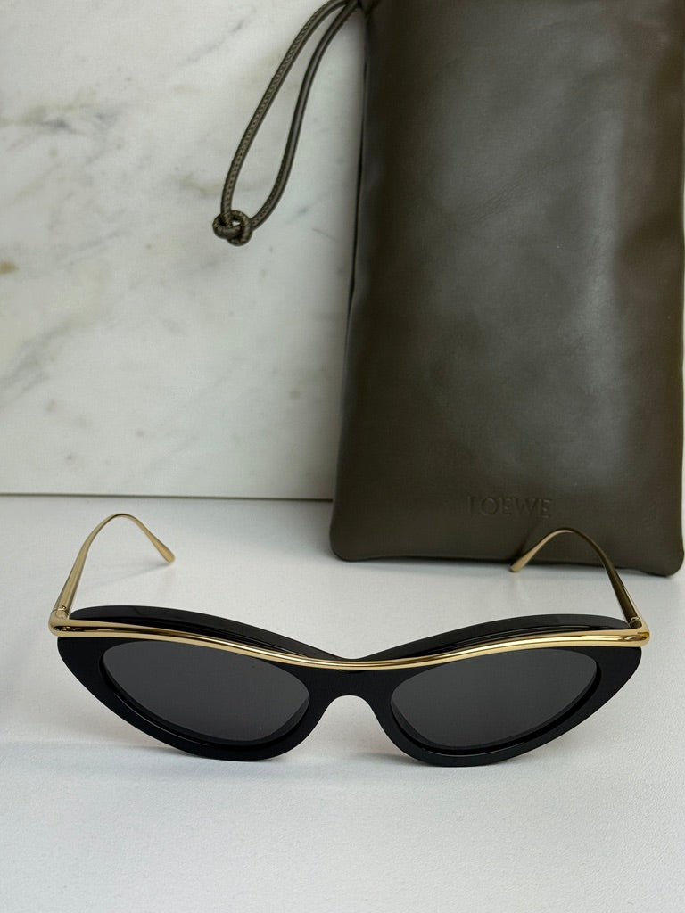 Loewe LW40166I Signature Cat Eye Sunglasses in Black