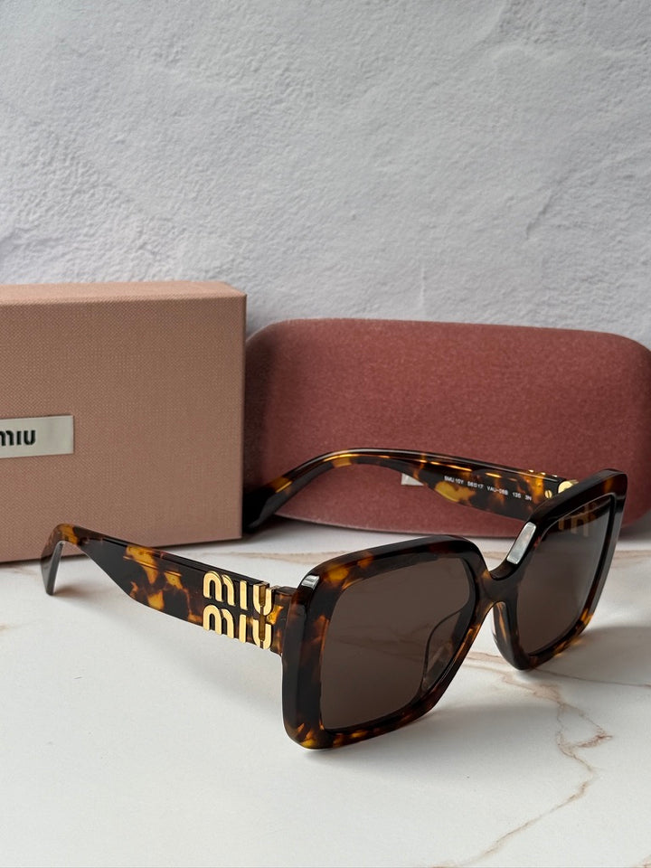 Miu Miu MU10YS Havana Brown Square Sunglasses