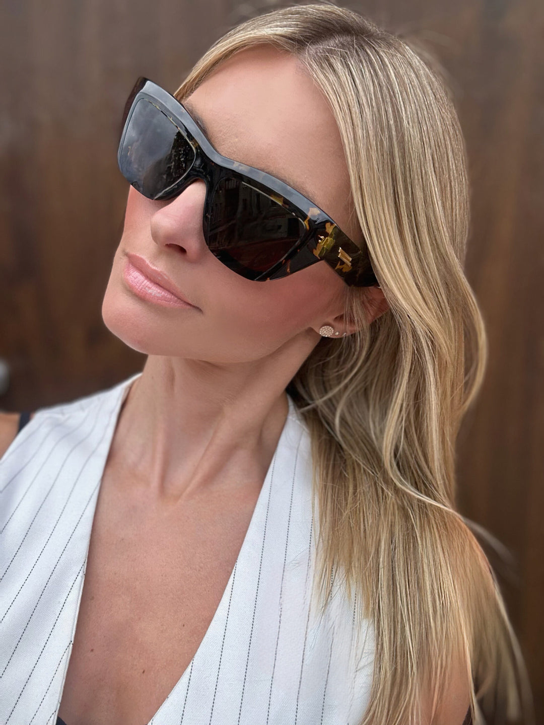 Bottega Veneta BV1218S Black Cat Eye Sunglasses