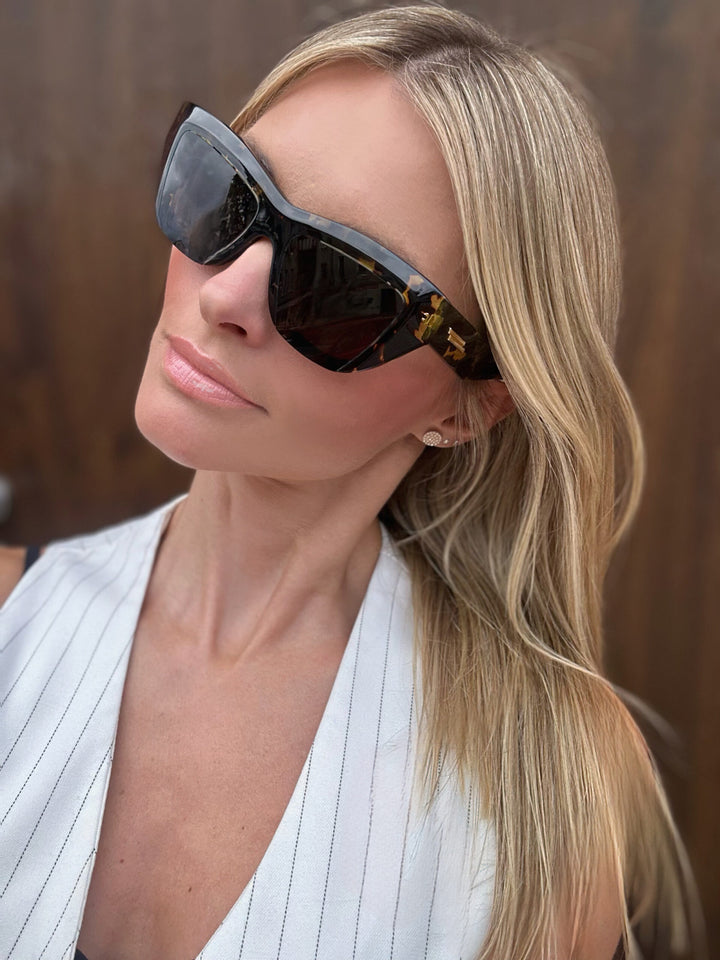 Bottega Veneta BV1218S Black Cat Eye Sunglasses