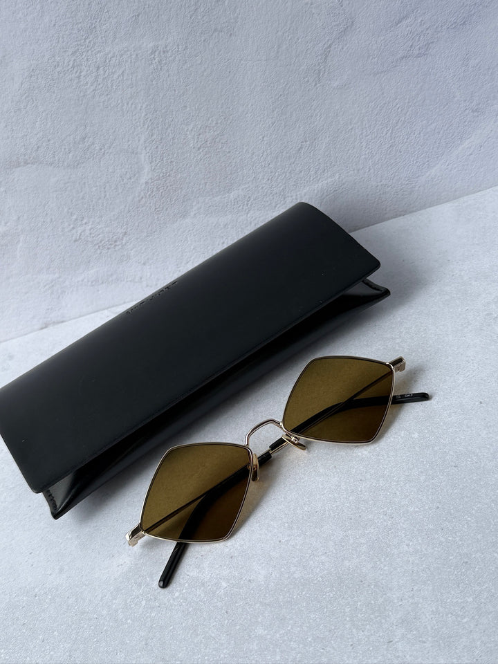Saint Laurent SL302 Lisa Sunglasses in Gold Brown