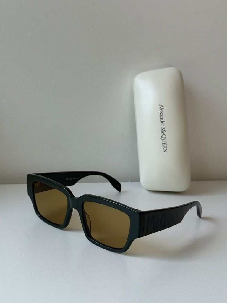 Alexander McQueen AM0329S Green Unisex Sunglasses