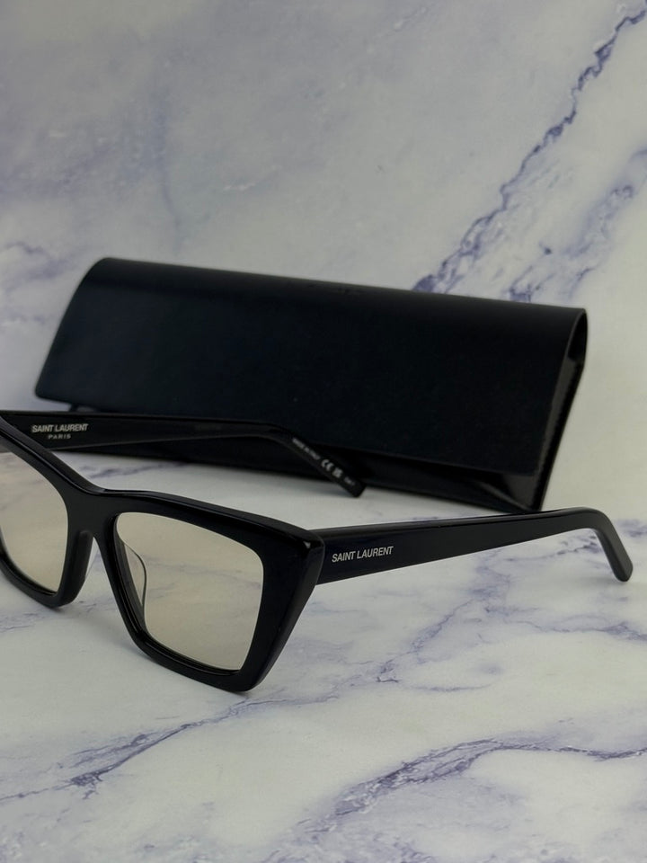 Saint Laurent SL276 Mica Cat Eye Sunglasses in Black Yellow