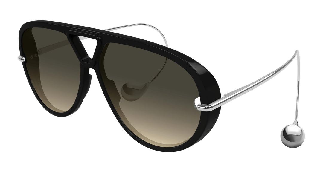 Bottega Veneta BV1273S Drop Earring Aviator Sunglasses in Black Grey