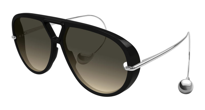 Bottega Veneta BV1273S Drop Earring Aviator Sunglasses in Black Grey