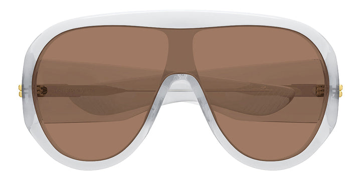 Bottega Veneta BV1345S Oversized Mask Sunglasses in Transparent