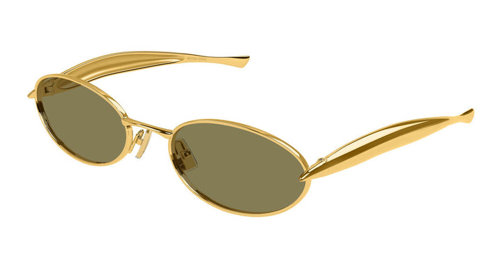 Bottega Veneta BV1386S Sardine Sunglasses in Gold Green