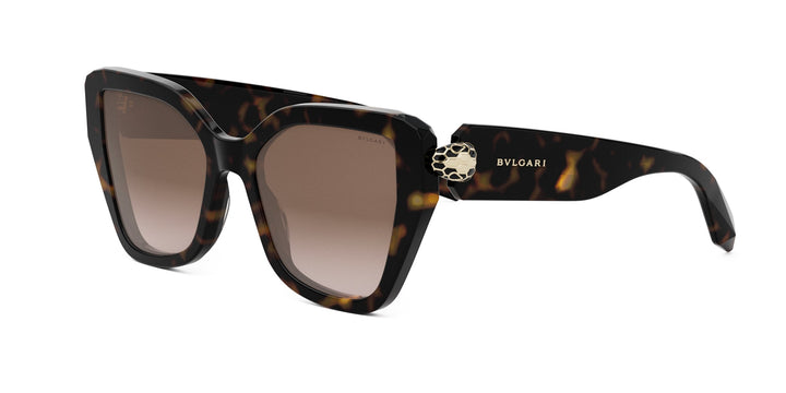 Bvlgari Serpenti Forever Havana brown cat-eye sunglasses with tinted lenses