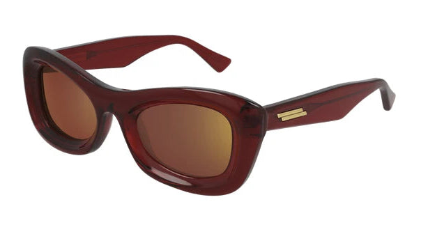 Bottega Veneta BV1088S red mirror sunglasses with cat-eye frames and tinted lenses